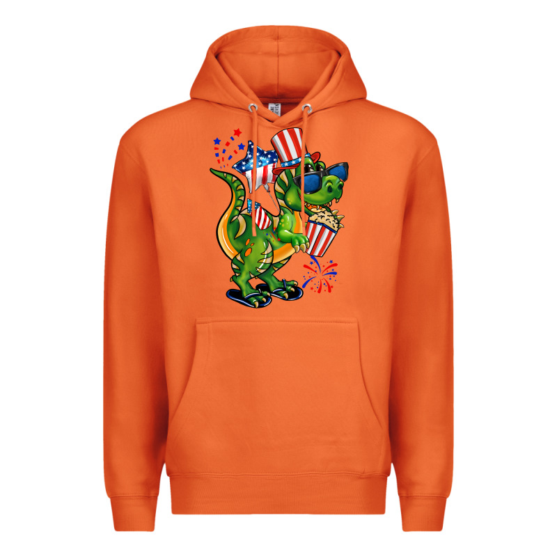 4th Of July T-rex Premium Hoodie by CowGirlArtShop | Teevron