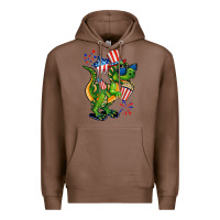 Chestnut 4th of July T-Rex Premium Hoodie - CowGirlArtShop