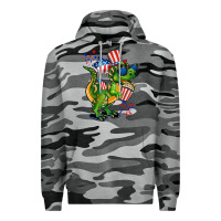 Slate Camo 4th of July T-Rex Premium Hoodie - CowGirlArtShop
