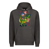 Smoke 4th of July T-Rex Premium Hoodie - CowGirlArtShop