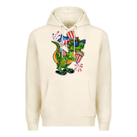 Tofu 4th of July T-Rex Premium Hoodie - CowGirlArtShop
