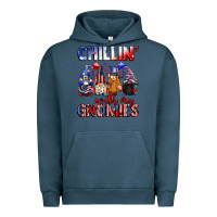 Pigment Midnight Navy Chillin' with my gnomies 4th of July Urban Hoodie - CowGirlArtShop