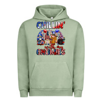 Pigment Oil Green Chillin' with my gnomies 4th of July Urban Hoodie - CowGirlArtShop