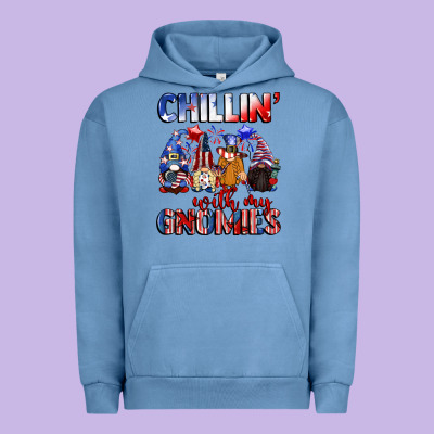 Chillin' With My Gnomies 4th Of July Urban Hoodie Designed By Cowgirlartshop