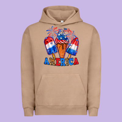 4th Of July America Ice Creams Urban Hoodie Designed By Neo Western