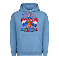 Pigment Pebble Blue 4th of July America ice creams Urban Hoodie - Neo Western