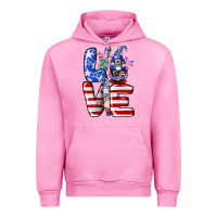 Fuchsia Pink Love 4th of July with gnomes 4th of july Urban Hoodie - CowGirlArtShop