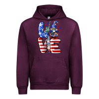 Mauve Wine Love 4th of July with gnomes 4th of july Urban Hoodie - CowGirlArtShop