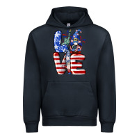 Navy Love 4th of July with gnomes 4th of july Urban Hoodie - CowGirlArtShop