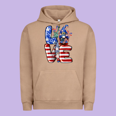 Love 4th Of July With Gnomes 4th Of July Urban Hoodie Designed By Cowgirlartshop