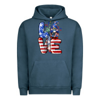 Pigment Midnight Navy Love 4th of July with gnomes 4th of july Urban Hoodie - CowGirlArtShop