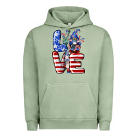 Pigment Oil Green Love 4th of July with gnomes 4th of july Urban Hoodie - CowGirlArtShop