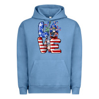 Pigment Pebble Blue Love 4th of July with gnomes 4th of july Urban Hoodie - CowGirlArtShop