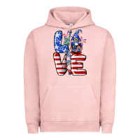 Pigment Salmon Love 4th of July with gnomes 4th of july Urban Hoodie - CowGirlArtShop