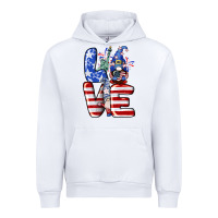 White Love 4th of July with gnomes 4th of july Urban Hoodie - CowGirlArtShop