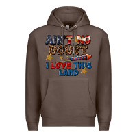 Coffee Ain't no doubt i love this land 4th of july Premium Hoodie - CowGirlArtShop