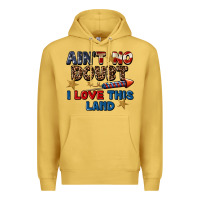 Antique Gold Ain't no doubt i love this land 4th of july Premium Hoodie - CowGirlArtShop