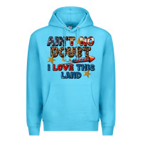 Ocean Blue Ain't no doubt i love this land 4th of july Premium Hoodie - CowGirlArtShop