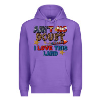 Purple Ain't no doubt i love this land 4th of july Premium Hoodie - CowGirlArtShop