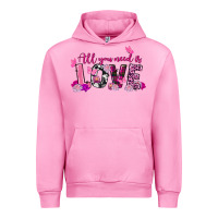 Fuchsia Pink all you need is love valentine's day Urban Hoodie - FaDigitalArtStudio
