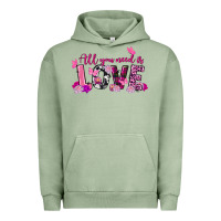 Pigment Oil Green all you need is love valentine's day Urban Hoodie - FaDigitalArtStudio