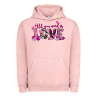Pigment Salmon all you need is love valentine's day Urban Hoodie - FaDigitalArtStudio