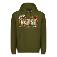 Army Green school nurse Premium Hoodie - CowhideDigitalArt