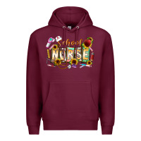 Burgundy school nurse Premium Hoodie - CowhideDigitalArt
