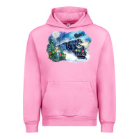 Fuchsia Pink polar express winter Urban Hoodie - FaDigitalArtStudio