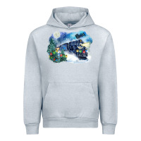 Heather Grey polar express winter Urban Hoodie - FaDigitalArtStudio