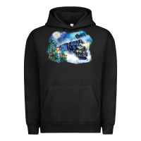 Pigment Black polar express winter Urban Hoodie - FaDigitalArtStudio