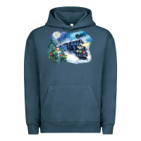 Pigment Midnight Navy polar express winter Urban Hoodie - FaDigitalArtStudio