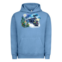 Pigment Pebble Blue polar express winter Urban Hoodie - FaDigitalArtStudio