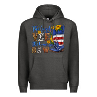 Charcoal Heather the land of the yee the home of the haw Premium Hoodie - HRA Design Shop
