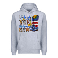 Heather Grey the land of the yee the home of the haw Premium Hoodie - HRA Design Shop