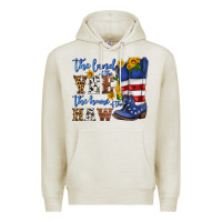 Oatmeal Heather the land of the yee the home of the haw Premium Hoodie - HRA Design Shop