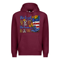 Burgundy the land of the yee the home of the haw Premium Hoodie - HRA Design Shop
