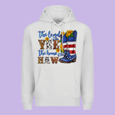 The Land Of The Yee The Home Of The Haw Premium Hoodie Designed By Hra Design Shop