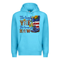 Ocean Blue the land of the yee the home of the haw Premium Hoodie - HRA Design Shop