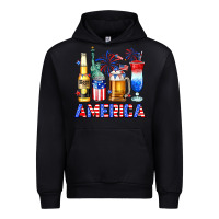 Black 4th of July American drinks America Urban Hoodie - Neo Western