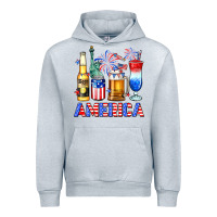 Heather Grey 4th of July American drinks America Urban Hoodie - Neo Western