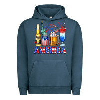Pigment Midnight Navy 4th of July American drinks America Urban Hoodie - Neo Western