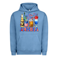 Pigment Pebble Blue 4th of July American drinks America Urban Hoodie - Neo Western
