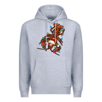Heather Grey Christmas crawfish Premium Hoodie - FaDigitalArtStudio