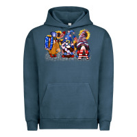 Pigment Midnight Navy USA 4th of July gnomes  4th of july Urban Hoodie - CowGirlArtShop