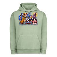 Pigment Oil Green USA 4th of July gnomes  4th of july Urban Hoodie - CowGirlArtShop