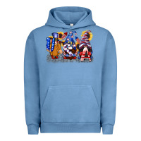 Pigment Pebble Blue USA 4th of July gnomes  4th of july Urban Hoodie - CowGirlArtShop