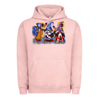 Pigment Salmon USA 4th of July gnomes  4th of july Urban Hoodie - CowGirlArtShop