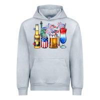 Heather Grey 4th of July American drinks Urban Hoodie - Neo Western