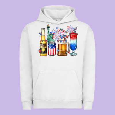 4th Of July American Drinks Urban Hoodie Designed By Neo Western